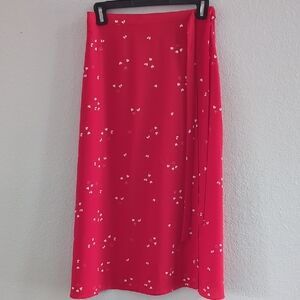 Abound Red Floral Maxi Skirt